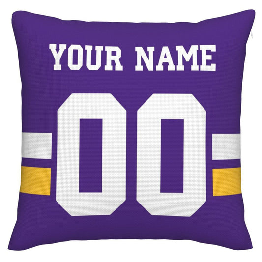 Custom MN.Vikings Pillow Decorative Throw Pillow Case - Print Personalized Football Team Fans Name & Number Birthday Gift Football Pillows