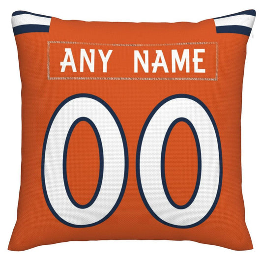 Custom D.Broncos Pillow Decorative Throw Pillow Case - Print Personalized Football Team Fans Name & Number Birthday Gift Football Pillows