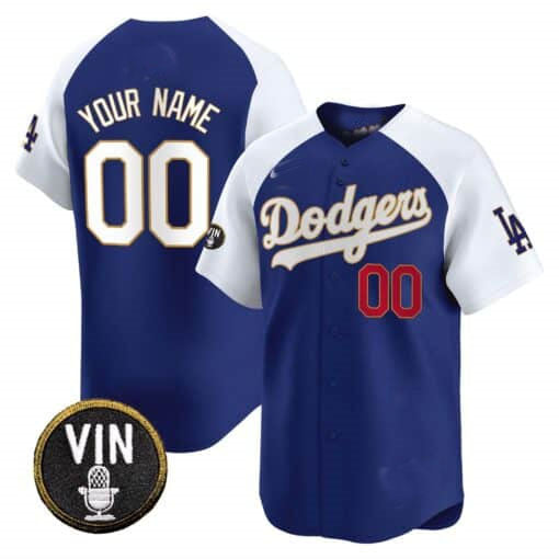 Custom Los Angeles Dodgers Vin Scully Patch Gold Trim Vapor Premier Limited ¨C All Stitched Baseball Jersey