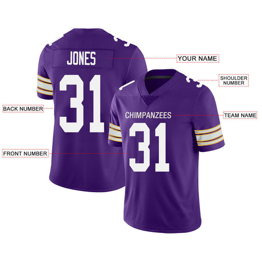 Custom MN.Vikings Stitched American Football Jerseys Personalize Birthday Gifts Purple Jersey