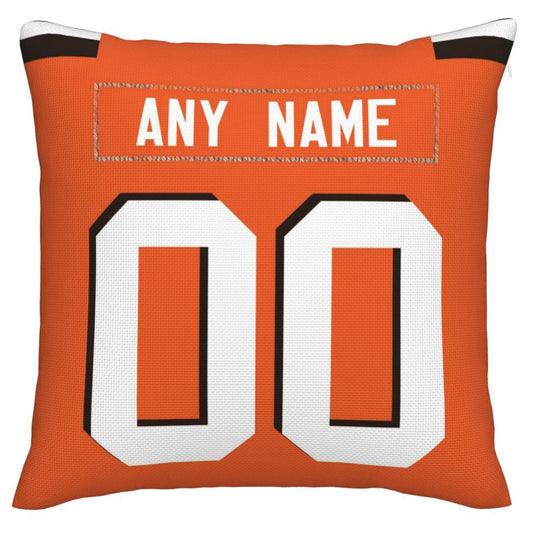 Custom C.Browns Pillow Decorative Throw Pillow Case - Print Personalized Football Team Fans Name & Number Birthday Gift Football Pillows