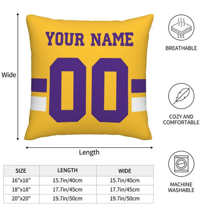 Custom MN.Vikings Pillow Decorative Throw Pillow Case - Print Personalized Football Team Fans Name & Number Birthday Gift Football Pillows