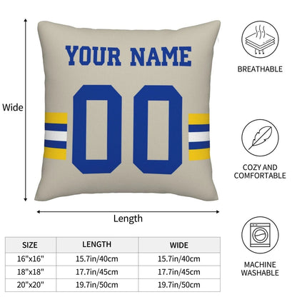 Custom LA.Rams Pillow Decorative Throw Pillow Case - Print Personalized Football Team Fans Name & Number Birthday Gift Football Pillows