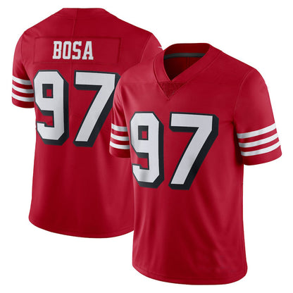 SF.49ers  #97 Nick Bosa New Red Black Stitched American Football Jerseys 2022