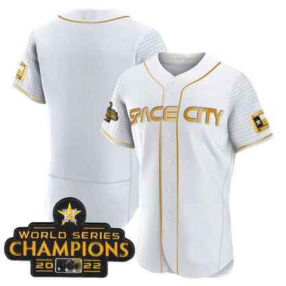 Houston Astros 2023 SPACE CITY CHAMPIONS FLEX JERSEY ¨CWHITE ALL STITCHEDBaseball Jerseys