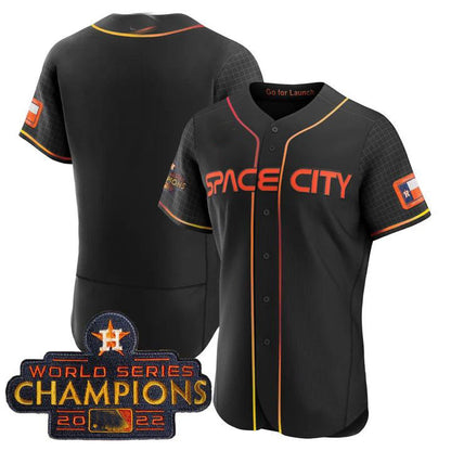 Houston Astros BLACK 2023 SPACE CITY CHAMPIONS FLEX JERSEY ¨CALL STITCHEDBaseball Jerseys