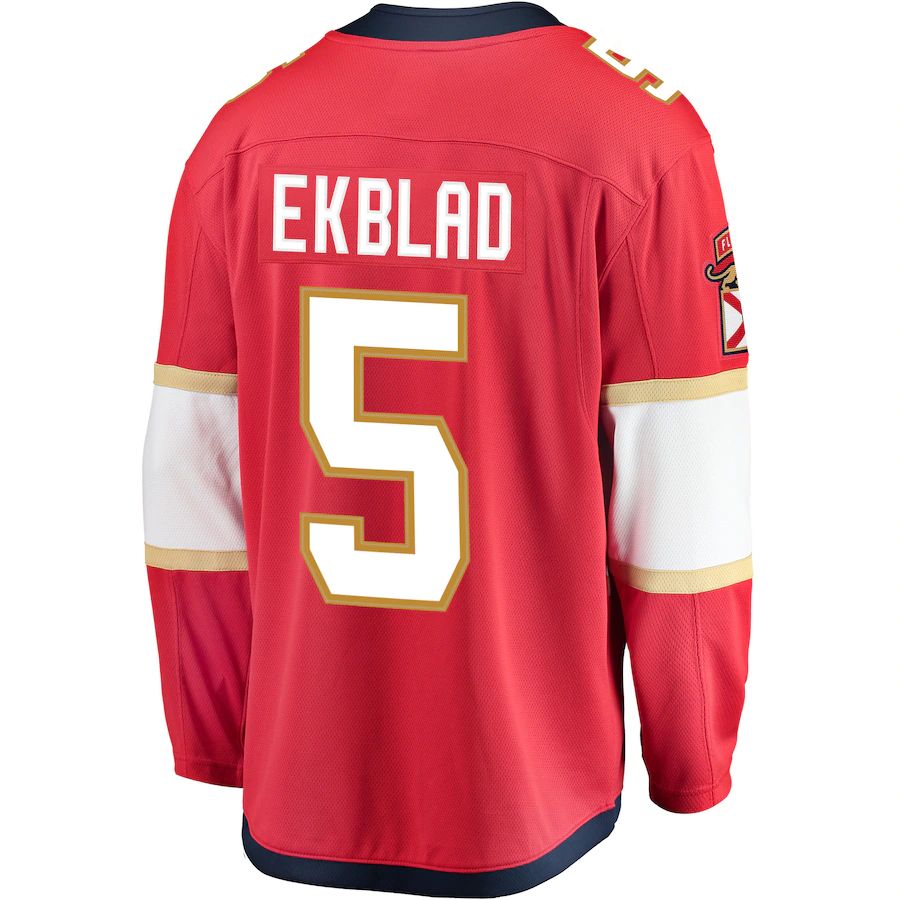 F.Panthers #5 Aaron Ekblad Fanatics Branded Breakaway Player Jersey Red Stitched American Hockey Jerseys CROVYIE