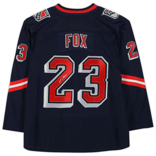 NY.Rangers #23 Adam Fox Fanatics Authentic Autographed 2020-21 Reverse Retro Navy Stitched American Hockey Jerseys CROVYIE