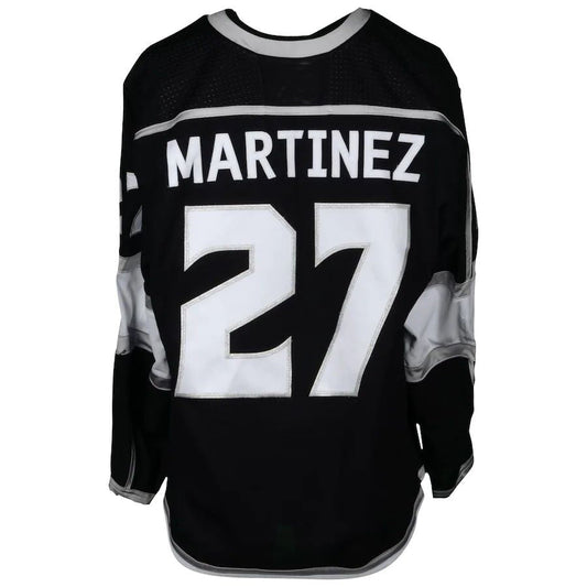 LA.Kings #27 Alec Martinez Fanatics Authentic Game-Used from the 2017-18 Season Black Stitched American Hockey Jerseys CROVYIE