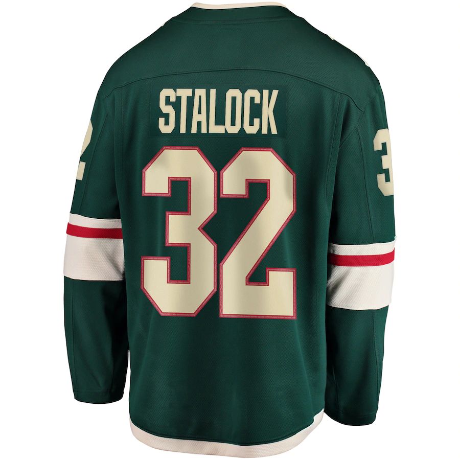 M.Wild #32 Alex Stalock Fanatics Branded Breakaway Player Jersey Green Stitched American Hockey Jerseys CROVYIE