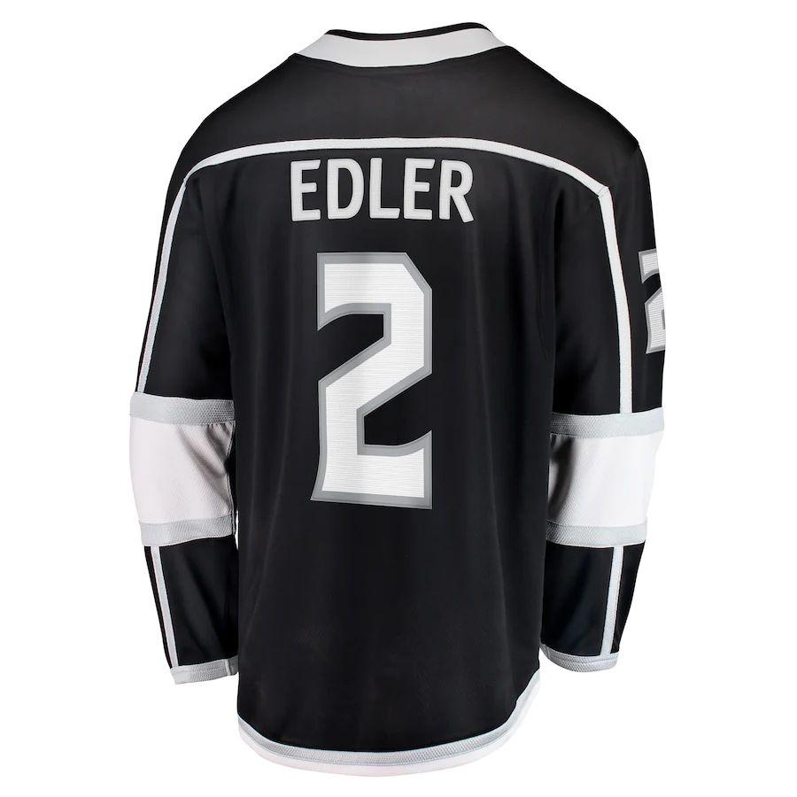 LA.Kings #2 Alexander Edler Fanatics Branded Home Breakaway Player Jersey  Black Stitched American Hockey Jerseys CROVYIE