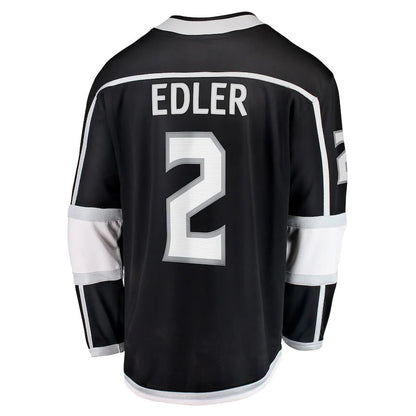 LA.Kings #2 Alexander Edler Fanatics Branded Home Breakaway Player Jersey  Black Stitched American Hockey Jerseys CROVYIE