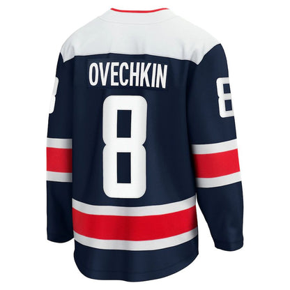 W.Capitals #8 Alex Ovechkin Fanatics Branded 2020-21 Alternate Premier Breakaway Player Jersey Navy Stitched American Hockey Jerseys CROVYIE