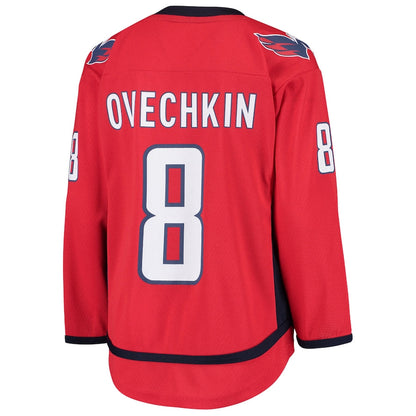 W.Capitals #8 Alex Ovechkin Home Replica Player Jersey Red Stitched American Hockey Jerseys CROVYIE