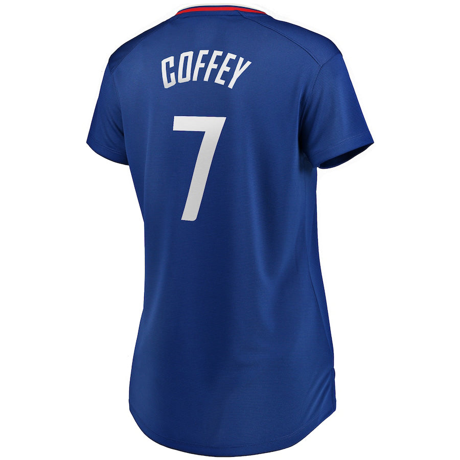 LA.Clippers #7 Amir Coffey  Fanatics Branded Fast Break Replica Player Jersey Icon Edition Royal Stitched American Basketball Jersey