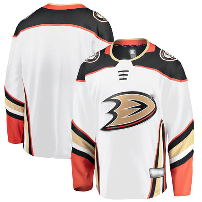A.Ducks Fanatics Branded Breakaway Away Jersey White Stitched American Hockey Jerseys CROVYIE