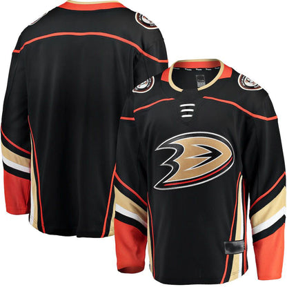 A.Ducks Fanatics Branded Breakaway Home Jersey Black Stitched American Hockey Jerseys CROVYIE