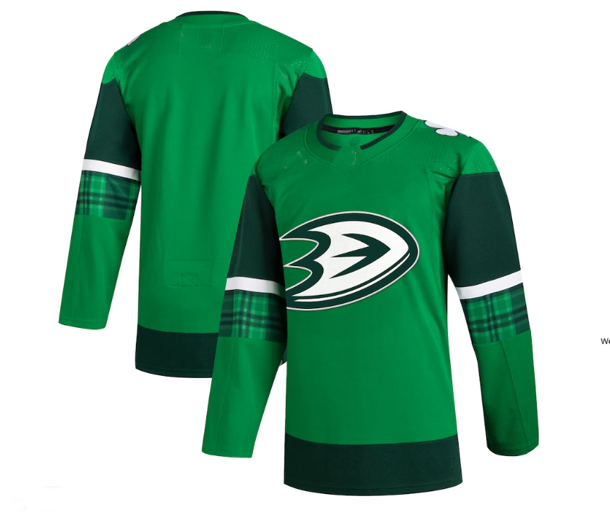 A.Ducks 2023 St. Patrick's Day Primegreen Authentic Jersey - Kelly Green Stitched American Hockey Jerseys CROVYIE