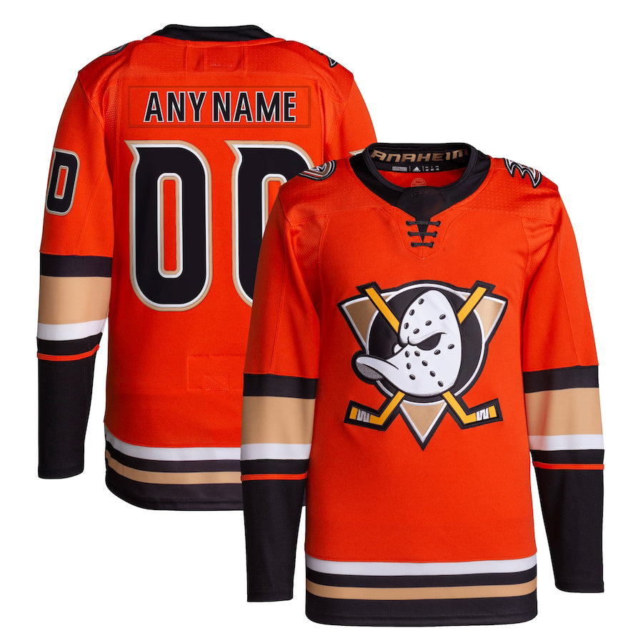 Custom A.Ducks Alternate Primegreen Authentic Pro Jersey Orange Stitched American Hockey Jerseys CROVYIE