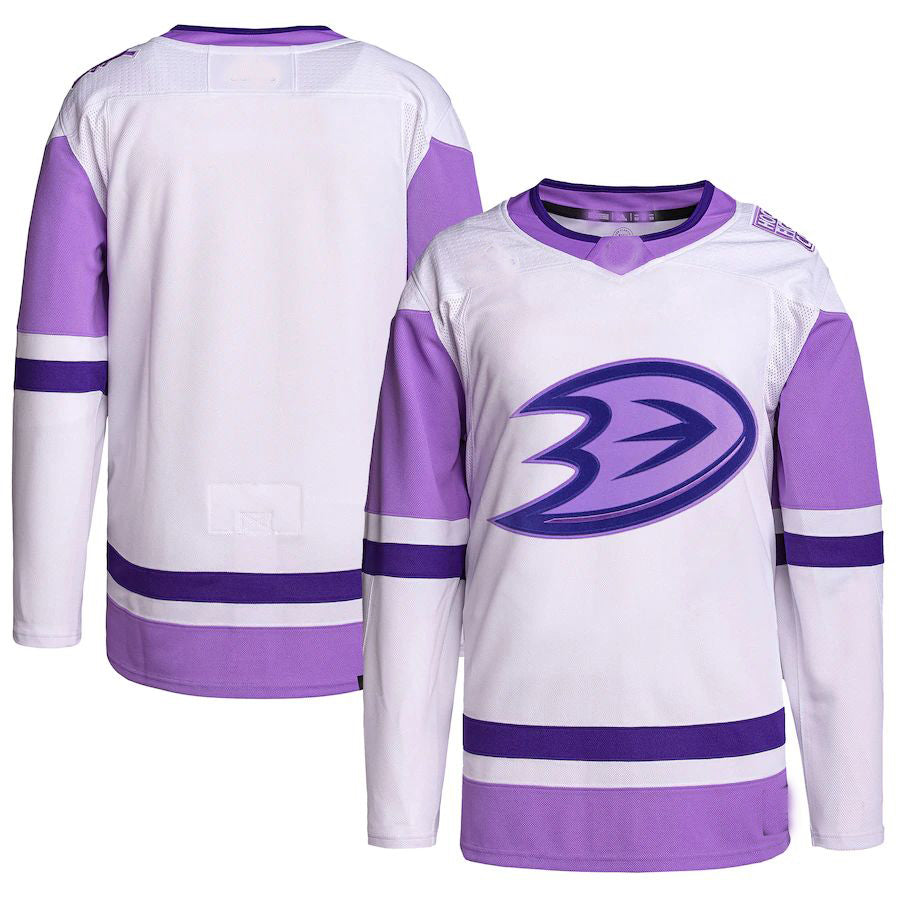 A.Ducks Fights Cancer Primegreen Authentic Blank Practice Jersey Stitched American Hockey Jerseys CROVYIE