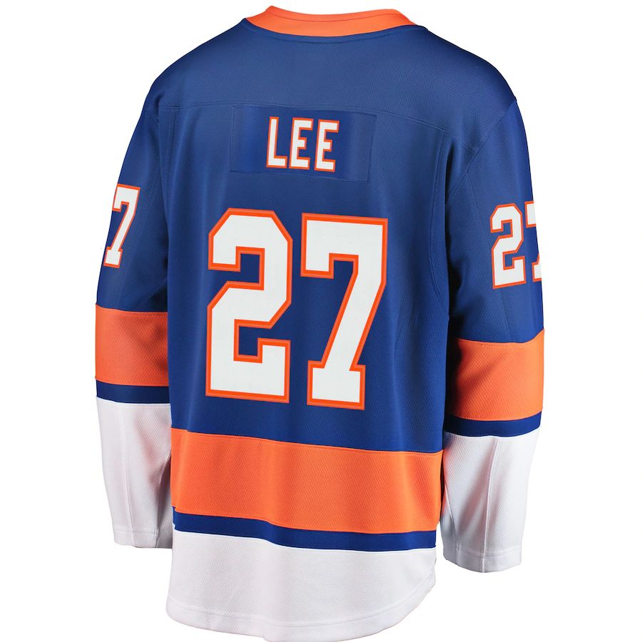 NY.Islanders #27 Anders Lee Fanatics Branded Home Premier Breakaway Player Jersey Royal Stitched American Hockey Jerseys CROVYIE