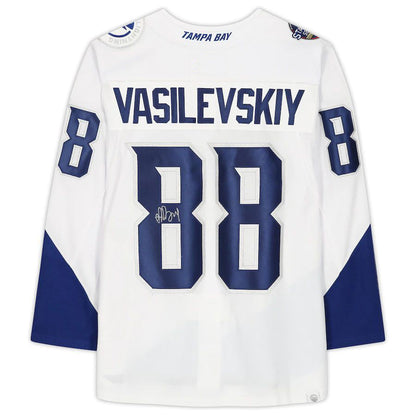 TB.Lightning #88 Andrei Vasilevskiy Fanatics Authentic Autographed 2022 Stadium Series Jersey White Stitched American Hockey Jerseys CROVYIE