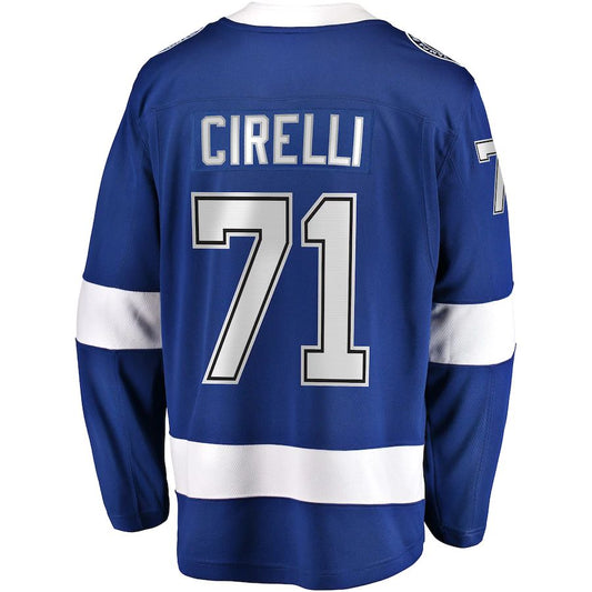 TB.Lightning #71 Anthony Cirelli Fanatics Branded Home Breakaway Player Jersey Blue Stitched American Hockey Jerseys CROVYIE