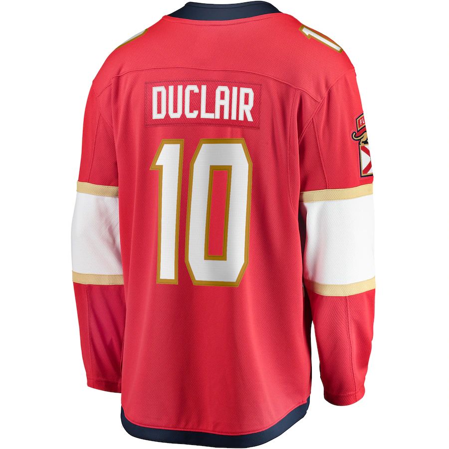 F.Panthers #10 Anthony Duclair Fanatics Branded Breakaway Player Jersey Red Stitched American Hockey Jerseys CROVYIE