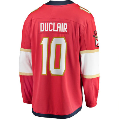 F.Panthers #10 Anthony Duclair Fanatics Branded Breakaway Player Jersey Red Stitched American Hockey Jerseys CROVYIE