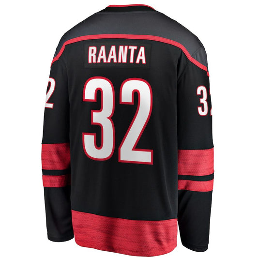 C.Hurricanes #32 Antti Raanta Fanatics Branded Home Breakaway Player Jersey Black Stitched American Hockey Jerseys CROVYIE