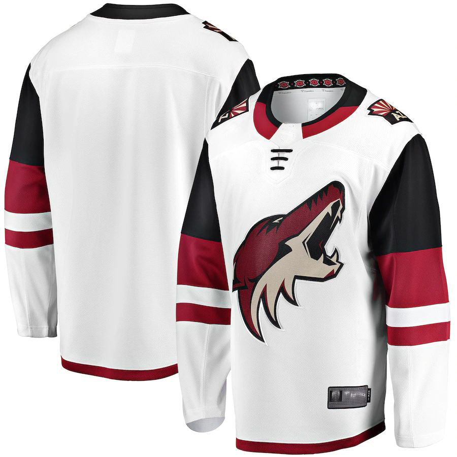 A.Coyotes Fanatics Branded Breakaway Away Jersey White Stitched American Hockey Jerseys CROVYIE