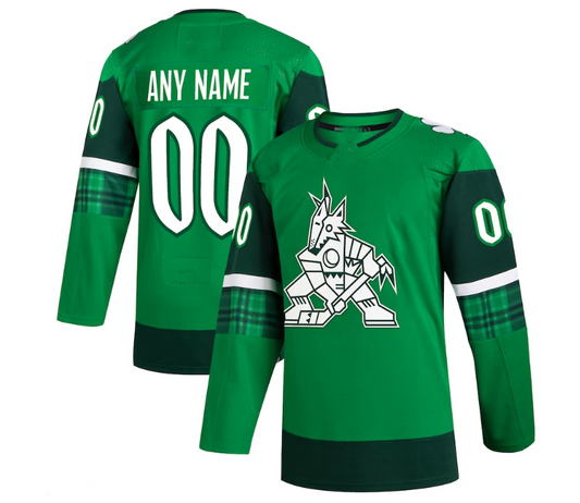 Custom A.Coyotes 2023 St. Patrick's Day Primegreen Authentic Jersey - Kelly Green Stitched American Hockey Jerseys CROVYIE