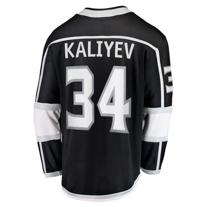 LA.Kings #34 Arthur Kaliyev Fanatics Branded Home Breakaway Player Jersey Black Stitched American Hockey Jerseys CROVYIE