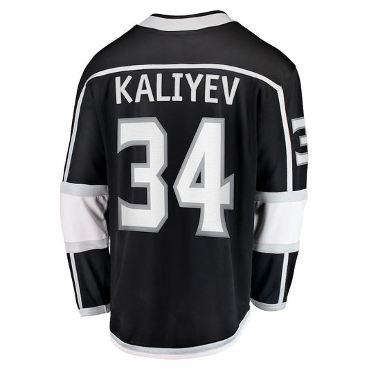 LA.Kings #34 Arthur Kaliyev Fanatics Branded Home Breakaway Player Jersey Black Stitched American Hockey Jerseys CROVYIE