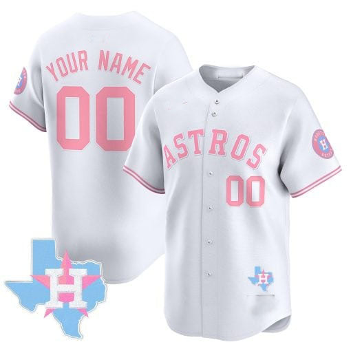 Custom Houston Astros Bubblegum Blue Vapor Premier Limited ¨C All Stitched Baseball Jersey