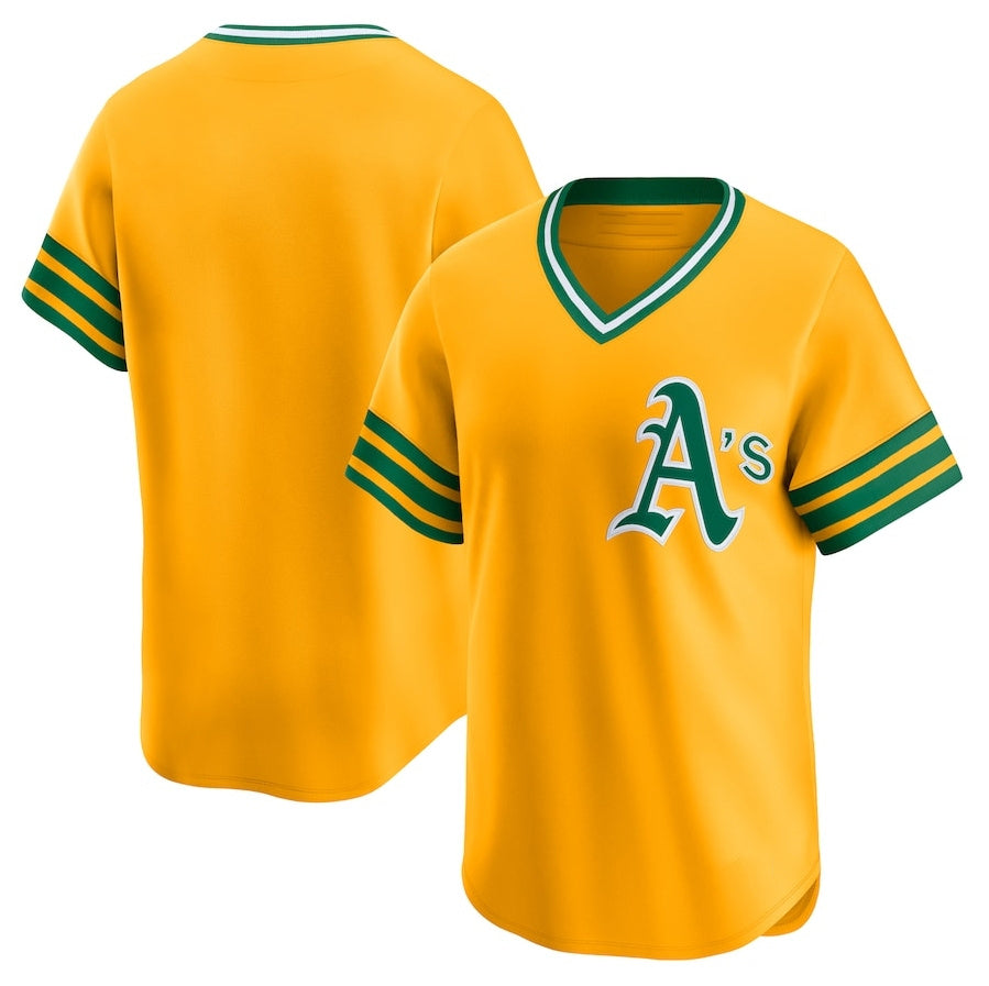 Oakland Athletics Cooperstown Collection Limited Jersey - Gold Stitched Baseball Jersey