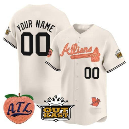Custom Atlanta Braves Atliens & Peach Vapor Premier Limited ¨C All Stitched Baseball Jersey