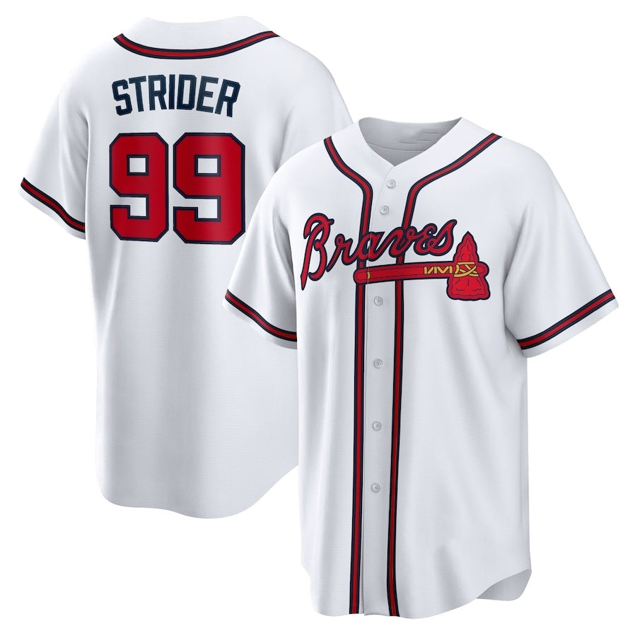 Atlanta Braves #99 Spencer Strider Replica Player Jersey - White Baseball Jerseys