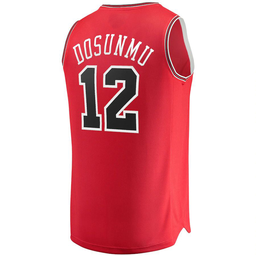 C.Bulls #12 Ayo Dosunmu Fanatics Branded 2021-22 Fast Break Replica Jersey Icon Edition Red Stitched American Basketball Jersey