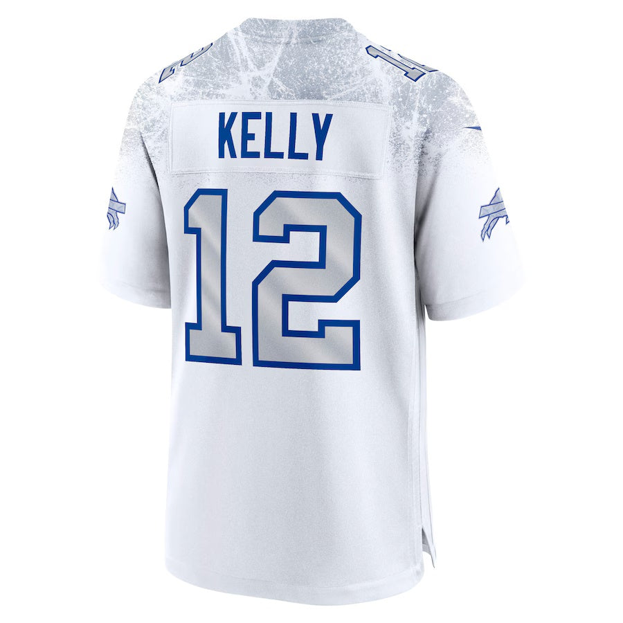 B.Bills #12 Jim Kelly 2025 Rivalries Collection Retired Player Game Jersey-FAM - White Football Stitched American Jersey-FAM