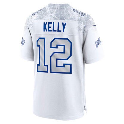 B.Bills #12 Jim Kelly 2025 Rivalries Collection Retired Player Game Jersey-FAM - White Football Stitched American Jersey-FAM