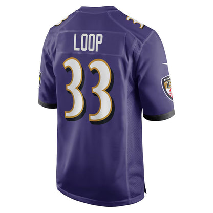 B.Ravens #33 Tyler Loop Purple Team Game Stitched American Football Jerseys