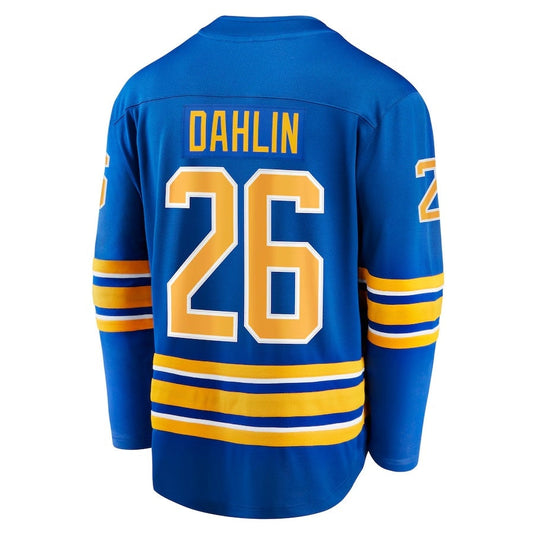 B.Sabres #26 Rasmus Dahlin Fanatics Home Breakaway Jersey - Royal Stitched American Hockey Jerseys CROVYIE
