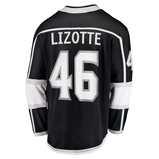 LA.Kings #46 Blake Lizotte Fanatics Branded Home Breakaway Player Jersey Black Stitched American Hockey Jerseys CROVYIE