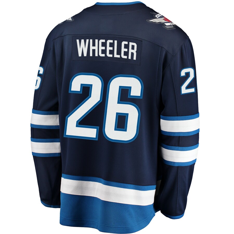 W.Jets #26 Blake Wheeler Fanatics Branded Breakaway Replica Jersey Navy Stitched American Hockey Jerseys CROVYIE
