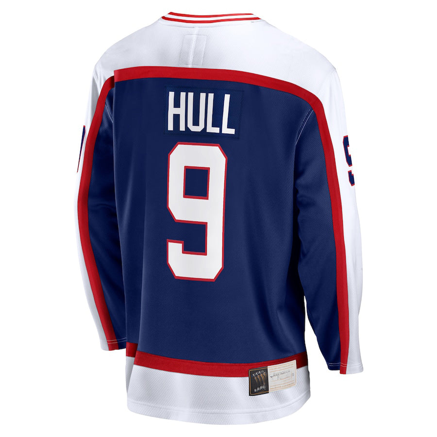 W.Jets #9 Bobby Hull Fanatics Branded Breakaway Retired Player Jersey Navy Stitched American Hockey Jerseys CROVYIE