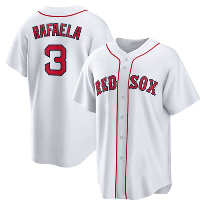 Boston Red Sox #3 Ceddanne Rafaela Home Replica Jersey - White Stitched Baseball Jersey