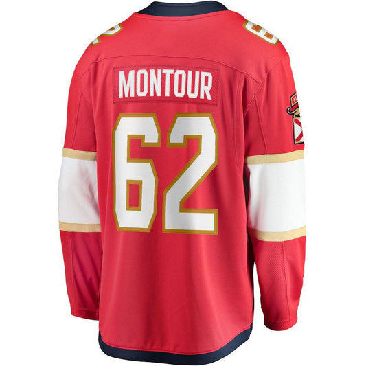 F.Panthers #62 Brandon Montour Fanatics Branded Home Breakaway Player Jersey  Red Stitched American Hockey Jerseys CROVYIE