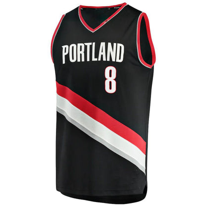 P.Trail Blazers #8 Brandon Williams Fanatics Branded 2021-22 Fast Break Replica Jersey Icon Edition Black Stitched American Basketball Jersey