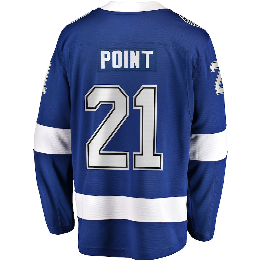 TB.Lightning #21 Brayden Point Fanatics Branded Home Premier Breakaway Player Jersey Blue Stitched American Hockey Jerseys CROVYIE